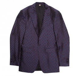 Burberry London Purple Silk Brocade Tailored Blazer XS