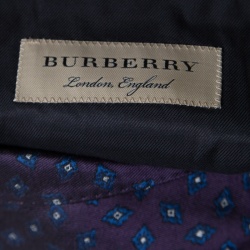 Burberry London Purple Silk Brocade Tailored Blazer XS