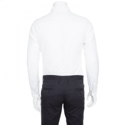 Pre Owned Burberry Prorsum White Floral Lace Button Front Long Sleeve Shirt S