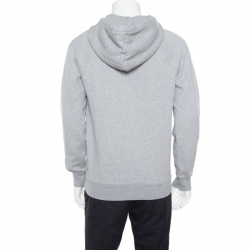 Pre Owned Burberry Grey Embroidered Hooded Sweatshirt S