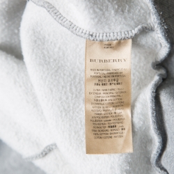Pre Owned Burberry Grey Embroidered Hooded Sweatshirt S