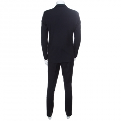 Pre Owned Burberry London Navy Blue Wool Tailored Suit M
