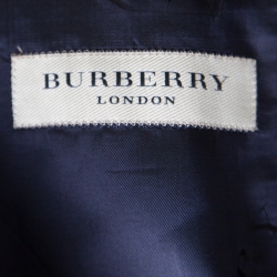 Pre Owned Burberry London Navy Blue Wool Tailored Suit M