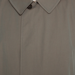 Burberry Chalk Green Cotton Brighton Extra Long Trench Coat 4XL
