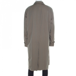 Burberry Chalk Green Cotton Brighton Extra Long Trench Coat 4XL