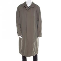 Burberry Chalk Green Cotton Brighton Extra Long Trench Coat 4XL