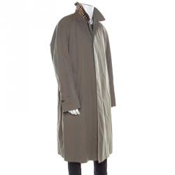 Burberry Chalk Green Cotton Brighton Extra Long Trench Coat 4XL