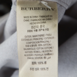 Pre Owned Burberry Brit Grey Cotton Logo Embroidered Long Sleeve Reagan Shirt L