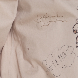 Burberry Sand Brown Sketch Printed Cotton Batson Army Shirt XXL