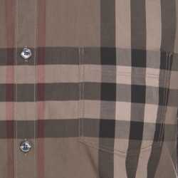 Pre Owned Burberry Brit Khaki Green Novacheck Cotton Long Sleeve Button Front Shirt S