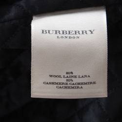 مملوكة مسبقًا معطف بربري لندن صوف و كشمير سحاب أمامي أزرق كحلي L