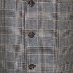 Pre Owned Burberry Grey Houndstooth Patterned Silk and Wool Regular Fit Blazer XL