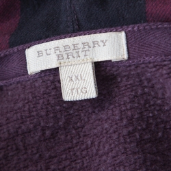 Pre Owned Burberry Brit Purple Cotton Hoodie XXL 
