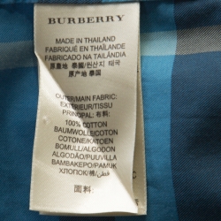 Burberry Brit Blue Checked Cotton Full Sleeve Button Down Shirt M