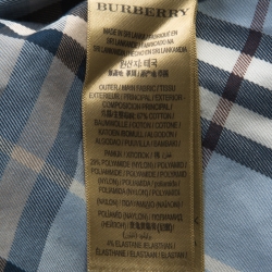 Burberry Blue Novacheck Cotton Blend Long Sleeve Button Front Shirt XL