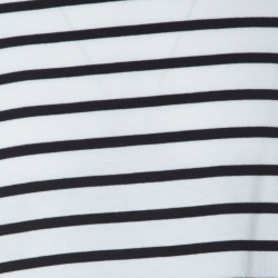 Pre Owned Burberry Black and White Stripe Nautical Print Cotton T Shirt M
