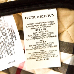 Burberry Black Quilted Nova Check Lined Jacket S