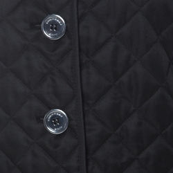 Burberry Black Quilted Nova Check Lined Jacket S
