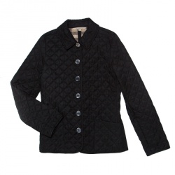 Burberry Black Quilted Nova Check Lined Jacket S