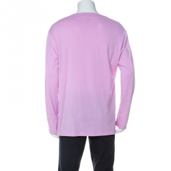 Burberry Mauve Cotton Graffiti Print Long Sleeve T-Shirt M