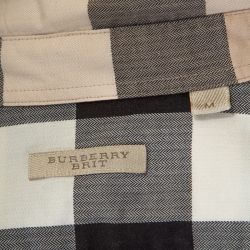 burberry herringbone brit exploded beige cotton check shirt