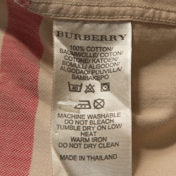 Burberry Brit Beige Herringbone Exploded Check Cotton Shirt M