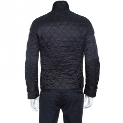 Pre Owned  Burberry Black Quilted Zip Front Jacket S
