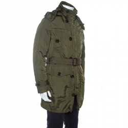 Burberry Military Green Quilted Double Layered Jacket M