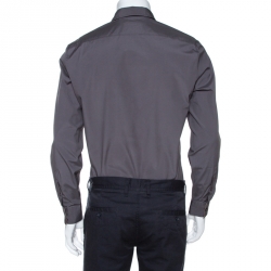 مملوكة مسبقًا Burberry Brit Grey Stretch Cotton Long Sleeve Shirt M