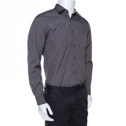 مملوكة مسبقًا Burberry Brit Grey Stretch Cotton Long Sleeve Shirt M