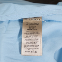 Pre Owned Burberry Sky Blue Cotton Button Front Shirt L