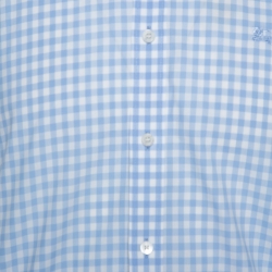 Pre Owned Burberry Light Blue & White Gingham Check Cotton Long Sleeve Shirt L