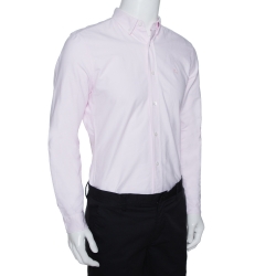 مملوكة مسبقًا Burberry Brit Light Pink Cotton Button Down Long Sleeve Shirt M