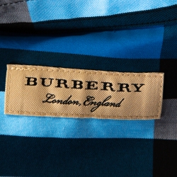 Pre Owned Burberry Colorblock Cotton Exploded Check Button Front Shirt L