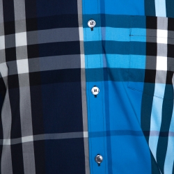 Pre Owned Burberry Colorblock Cotton Exploded Check Button Front Shirt L