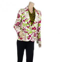 مملوكة مسبقًا Burberry Floral Printed Wool Blazer L