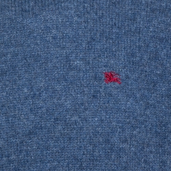 Burberry Navy Blue Wool Crew Neck Sweater L