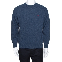 Burberry Navy Blue Wool Crew Neck Sweater L
