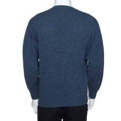 Burberry Navy Blue Wool Crew Neck Sweater L