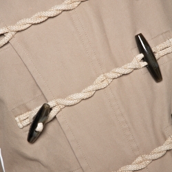 Burberry Beige Cotton Double Breasted Toggle Duffle Coat S