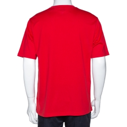 Burberry Red Cotton Horseferry Print Crew Neck T Shirt M