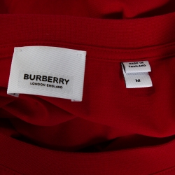 Burberry Red Cotton Horseferry Print Crew Neck T Shirt M