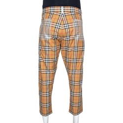 Pre Owned Burberry x Vivienne Westwood Beige Nova Check Zip Detail Trousers 3XL