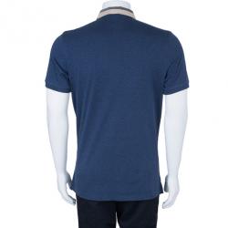 مملوكة مسبقًا Burberry Men’s Blue Novacheck Collar Polo Shirt XL