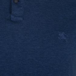 مملوكة مسبقًا Burberry Men’s Blue Novacheck Collar Polo Shirt XL