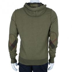 Pre Owned Burberry Men's Green Zip Front Hoodie Jacket L