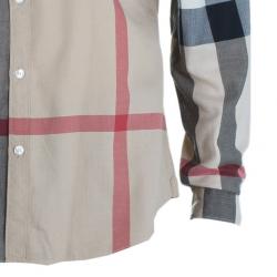 مملوكة مسبقًا قميص بربري نوفاتشيك رجالي بأزرار L