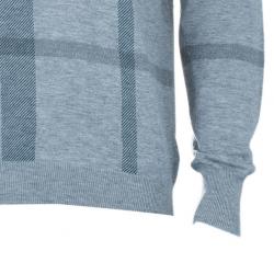 Pre Owned Burberry Men's V-Neck Check Knit Sweater L
