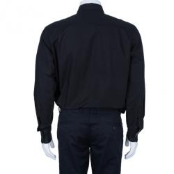 Pre Owned قميص بربري أسود رسمي ضيق للرجال L