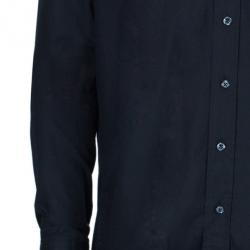 Pre Owned قميص بربري أسود رسمي ضيق للرجال L